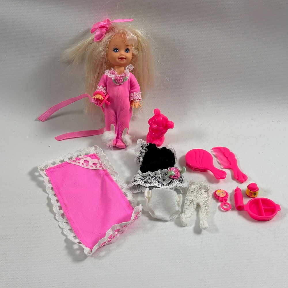 Mattel Bedtime Kelly Doll Accessories Lot Pink Sleeper Vintage 1994 Barbie